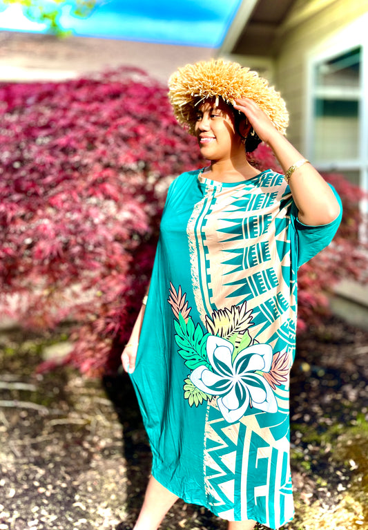 …Tribal Teal Dress